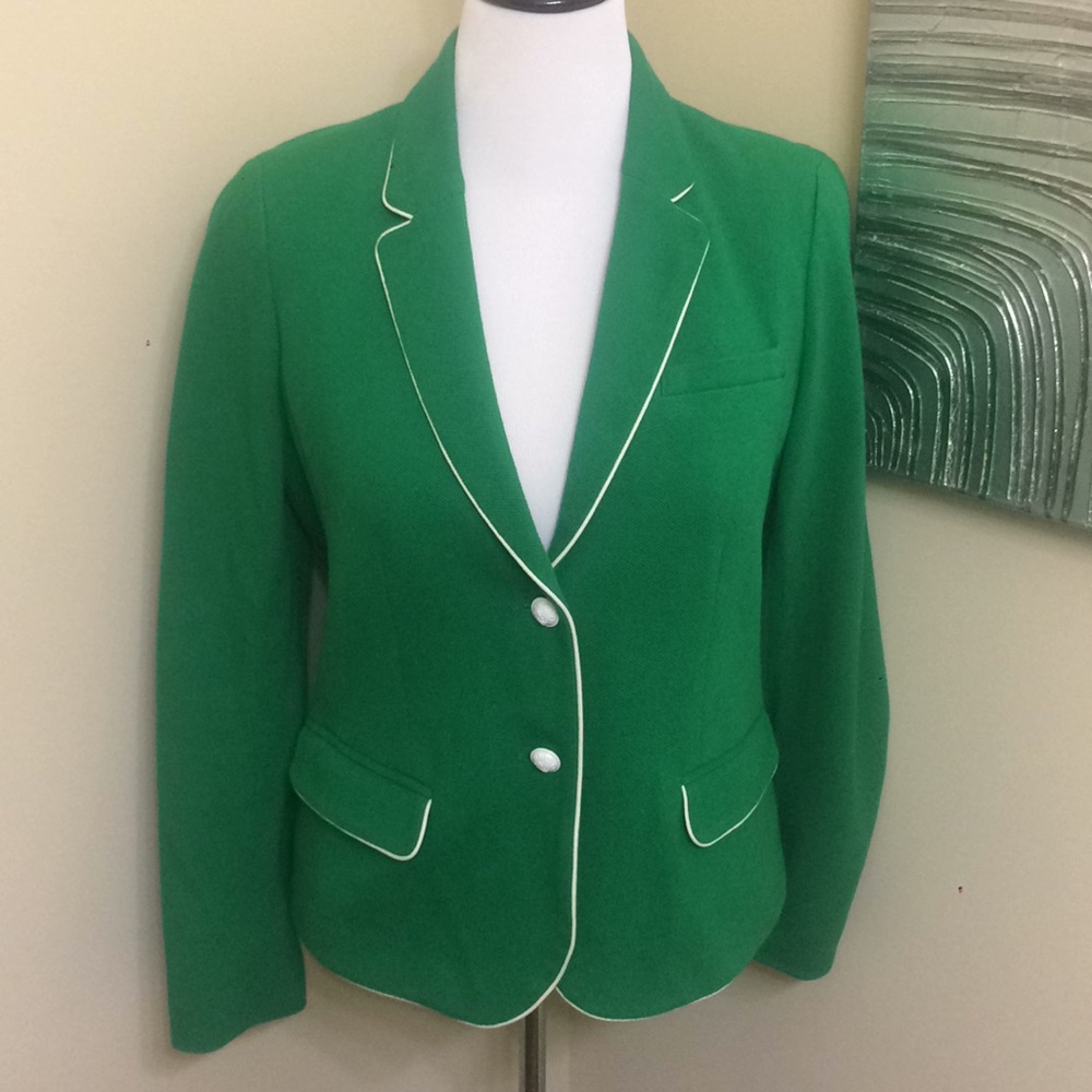Gap Academy Blazer Size 12 Green white buttons